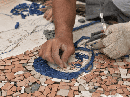 Mosaic workshop in Florence